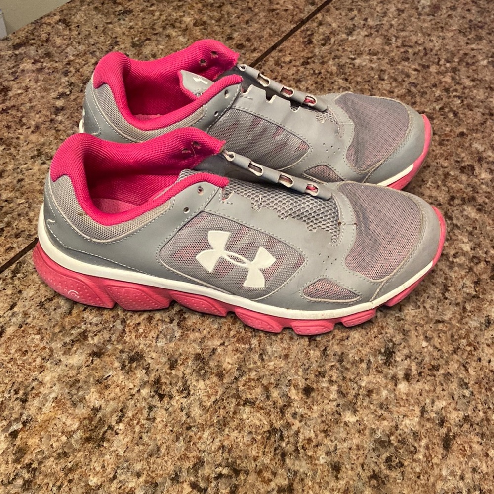Women’s Gray and Hot Pink Under Armour Shoes
